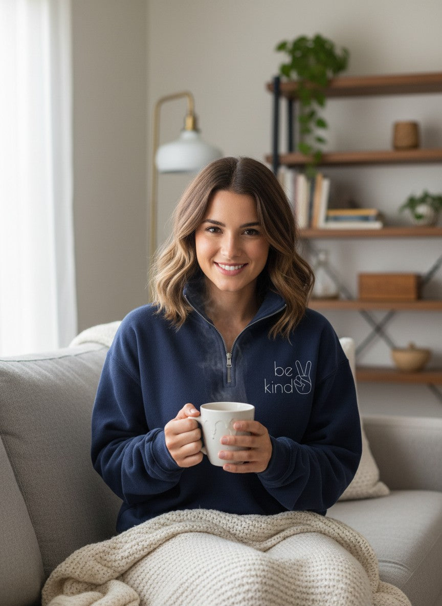 Be Kind Quarter Zip - Limited Edition Navy